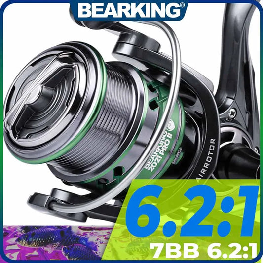 BEARKING 7BB Stainless Steel Bearing 6.2:1 Spinning Wheel  Carp Fishing Saltwater Freshwater Fishing Accessories