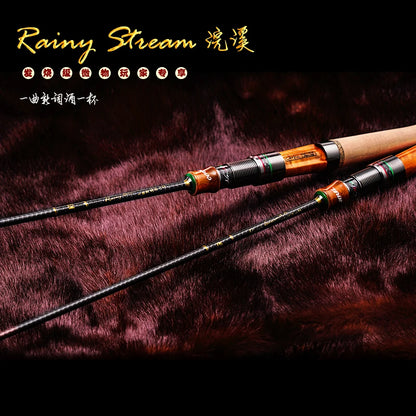 Ejection UL Rod Ultralight High Carbon Casting Trout Fishing Rod Gold Camphorwood Reel Seat FUJI Sic Guide Spinning Travel Rod
