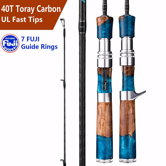 UL 40T Carbon Fiber Fishing Rod,Ultra Soft Light Lure Rod,FUJI Guide Ring,Spinning Casting Rod,Trout,Bass,Carp Fishing Pole Tool