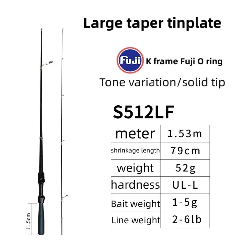 Mavllos Ocka Carp Fishing Rod Lure 1-8g Line 2-6lb Fast Light Carbon Solid UL Tip BFS Casting Rod Trout Fishing Spinning Rod