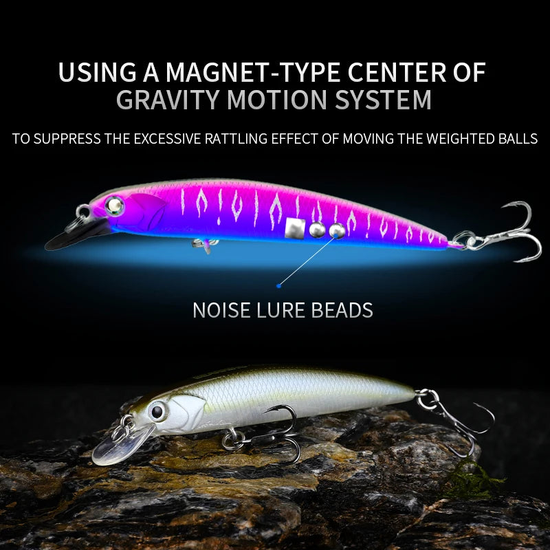 BEARKING New model 73mm 5g professional quality magent weight fishing lures minnow crank Artificial Bait Tackle