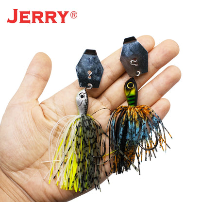 Jerry Dawn 1/4oz 3/8oz 1/2oz Chatterbait Bladejig Bass Fishing Lures Spinner Bait Silicone Skirts Vibration