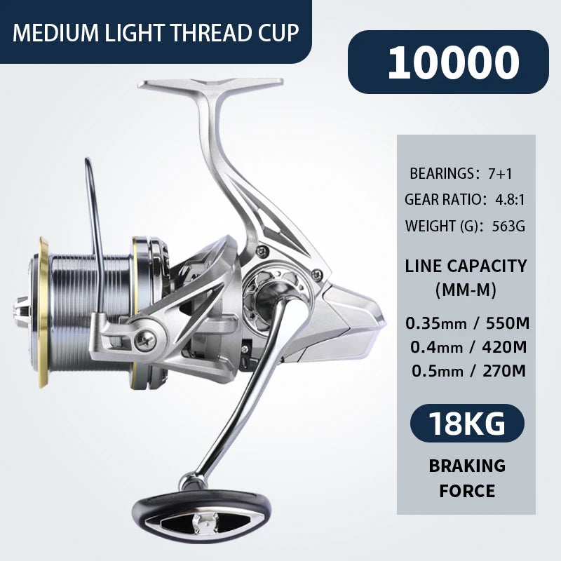 BEARKING New NGK Sea Fishing Waterproof Fishing Scroll 8000-14000 Model Speed 4.8:1 Maximum Fishing Force 18KG Waterproof Scroll