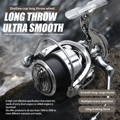 BEARKING New EA 7+1BB Fishing reel 5.1:1 Slant Mouth Shallow Cup 7-10kg Tension Universal Fishing Wheel Stainless Steel Bearing