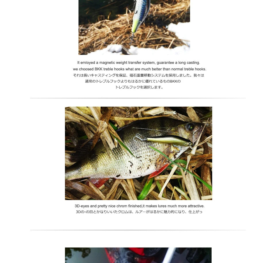 BEARKING 80mm 8.5g Professional Quality Magnet Weight Fishing Lures Minnow Crank Hot Model Artificial Bait Tackle