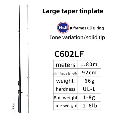 Mavllos Ocka Carp Fishing Rod Lure 1-8g Line 2-6lb Fast Light Carbon Solid UL Tip BFS Casting Rod Trout Fishing Spinning Rod