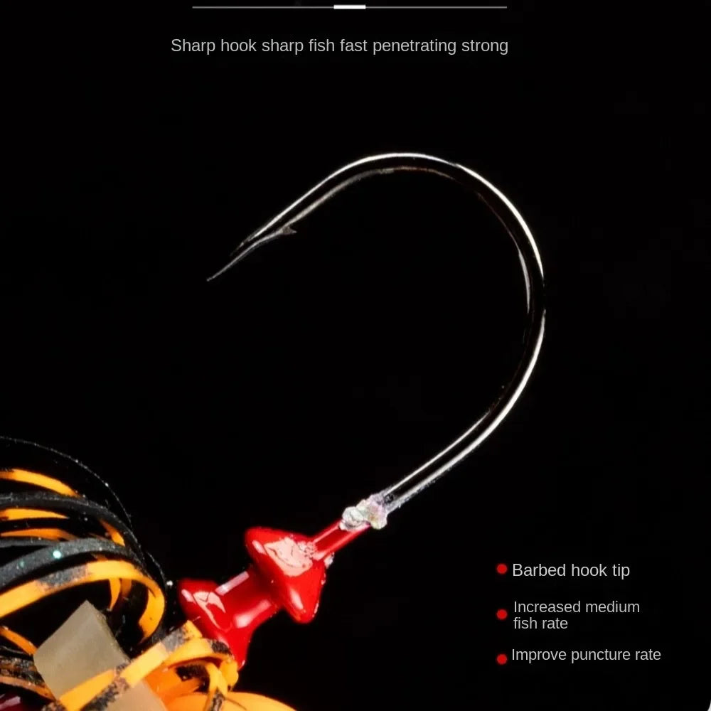 2024 Bass Pike Walleye Beard Fishing Lure Chatter 5g 7g Buzzbait Flap Walleye Spinner Bait Sea Fishing Silicone Skirt