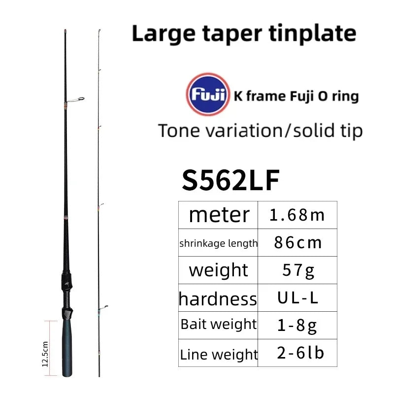Mavllos Ocka Carp Fishing Rod Lure 1-8g Line 2-6lb Fast Light Carbon Solid UL Tip BFS Casting Rod Trout Fishing Spinning Rod