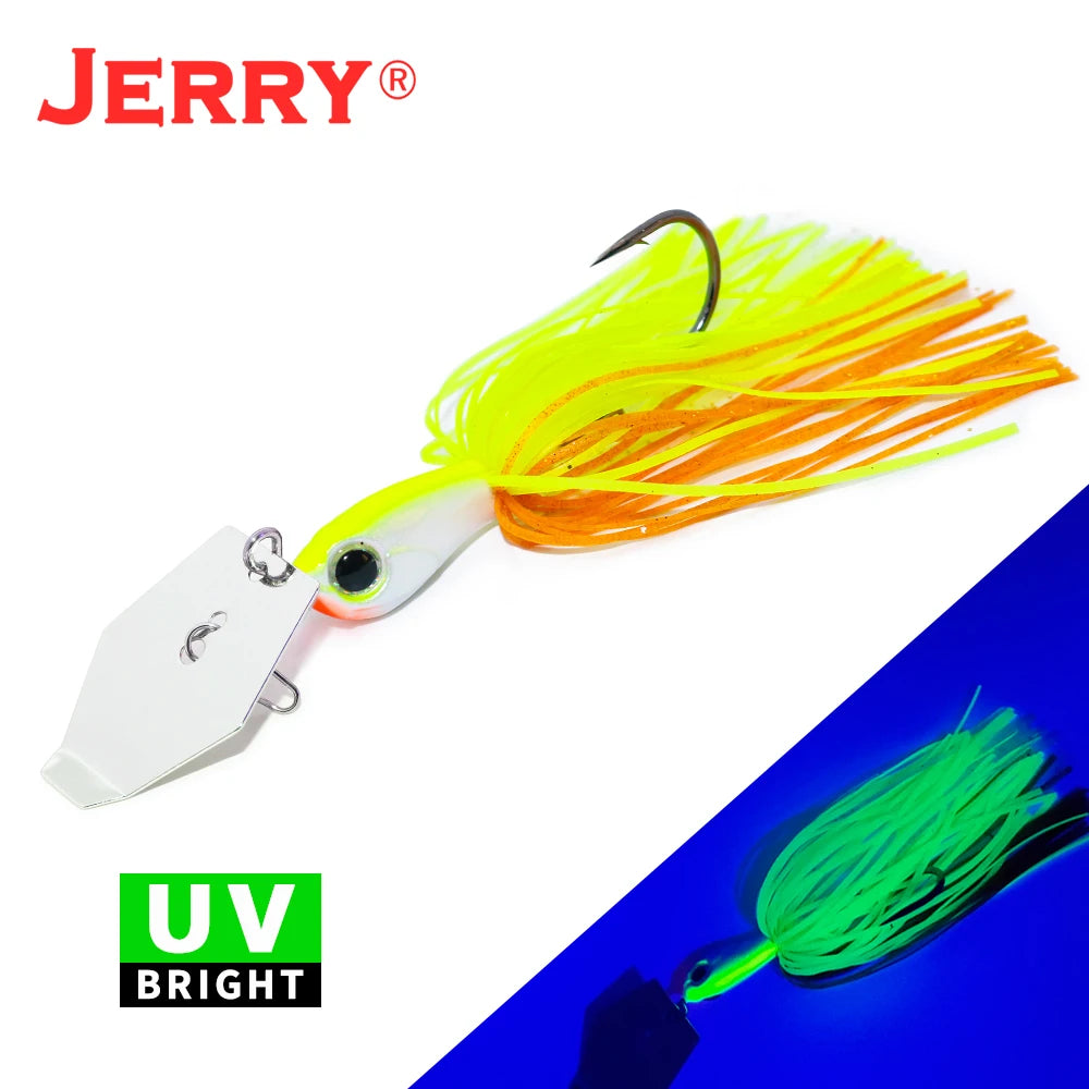 Jerry Dawn 1/4oz 3/8oz 1/2oz Chatterbait Bladejig Bass Fishing Lures Spinner Bait Silicone Skirts Vibration