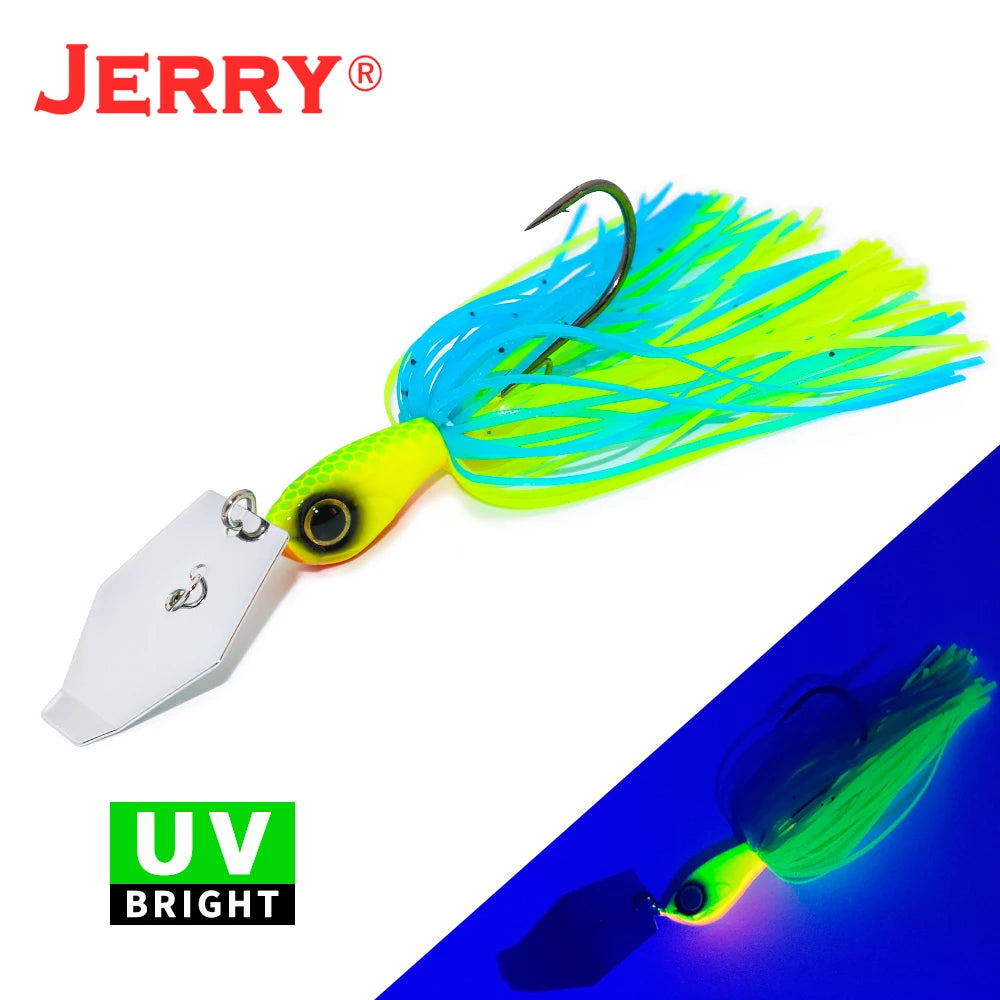 Jerry Dawn 1/4oz 3/8oz 1/2oz Chatterbait Bladejig Bass Fishing Lures Spinner Bait Silicone Skirts Vibration