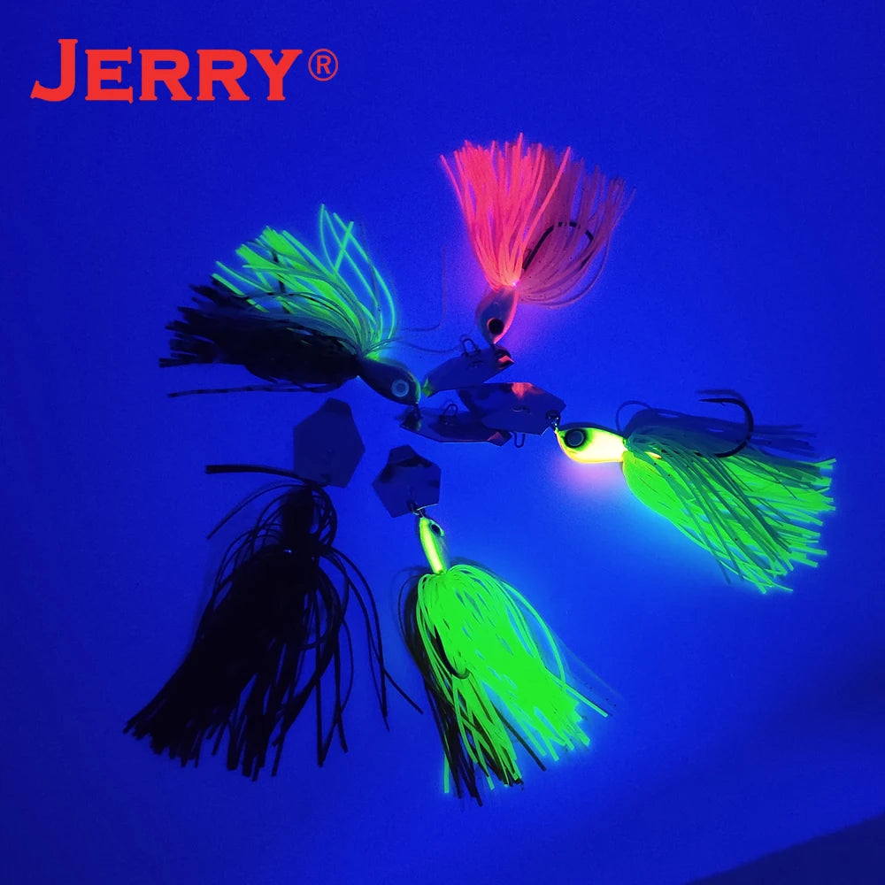 Jerry Dawn 1/4oz 3/8oz 1/2oz Chatterbait Bladejig Bass Fishing Lures Spinner Bait Silicone Skirts Vibration