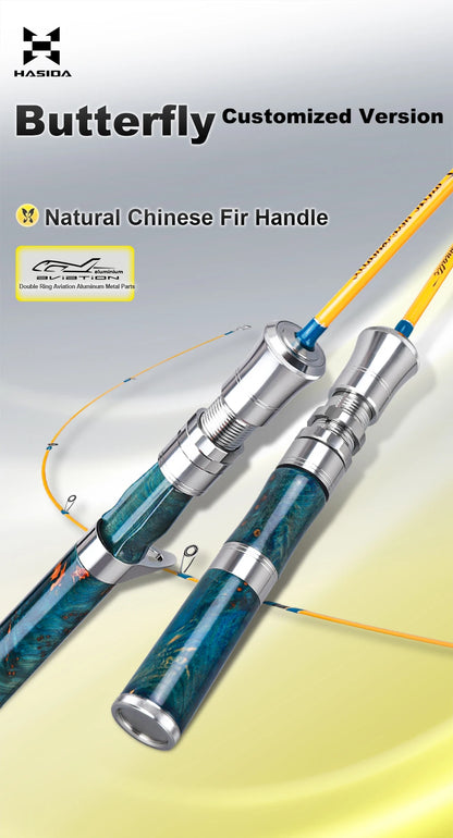 Histar Butterfly Customized Version Strength Crossline Carbon Cloth Lightweight Cork Handle BFS Spinning Baitcasting Fishing Rod