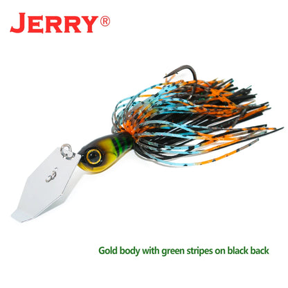 Jerry Dawn 1/4oz 3/8oz 1/2oz Chatterbait Bladejig Bass Fishing Lures Spinner Bait Silicone Skirts Vibration