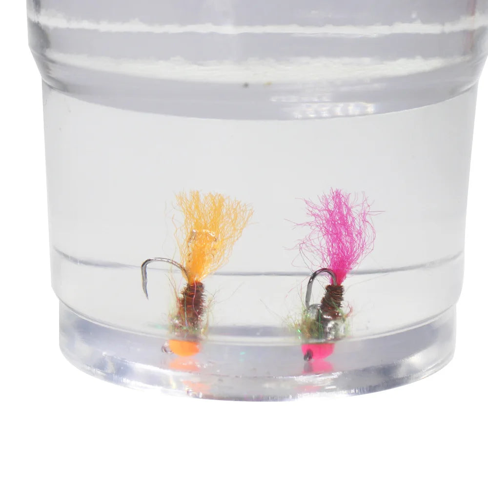 4pcs Fly Fishing Flies Tungsten Bead Jig Head Euro Nymph Fast Sinking Barbless Hook Insect Lure for Bass Trout Steelhead Salmon