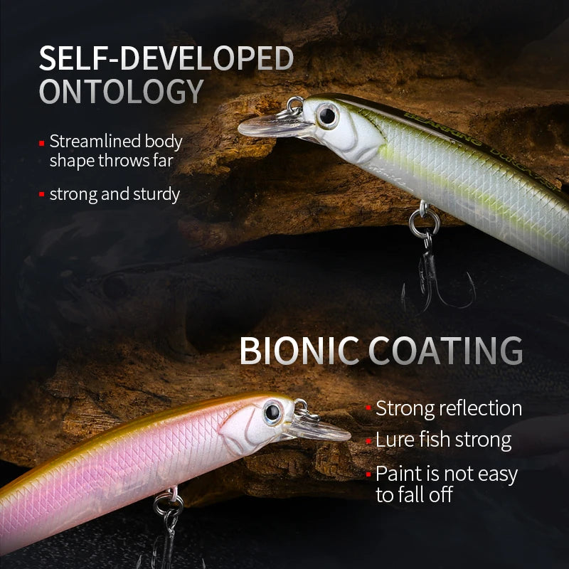 BEARKING New model 73mm 5g professional quality magent weight fishing lures minnow crank Artificial Bait Tackle