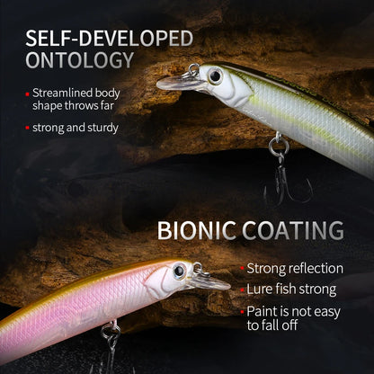 BEARKING New model 73mm 5g professional quality magent weight fishing lures minnow crank Artificial Bait Tackle