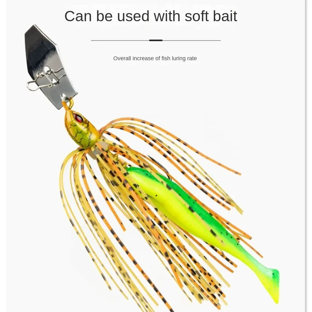 2024 Bass Pike Walleye Beard Fishing Lure Chatter 5g 7g Buzzbait Flap Walleye Spinner Bait Sea Fishing Silicone Skirt