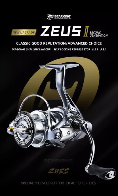 BEARKING Zeus II series 800-3000 model 9BB stainless steel bearing 5.2:1 fishing reel dragging system maximum power of 7Kg