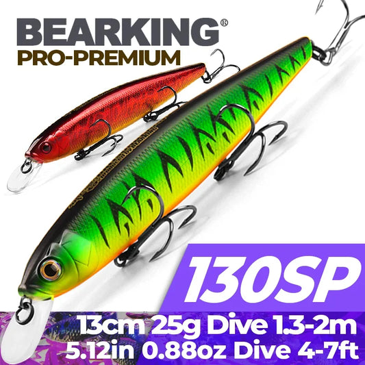 Bearking 13cm 25g SP Tungsten ball fishing lures minnow quality professional baits hot model crankbaits penceil bait popper M129