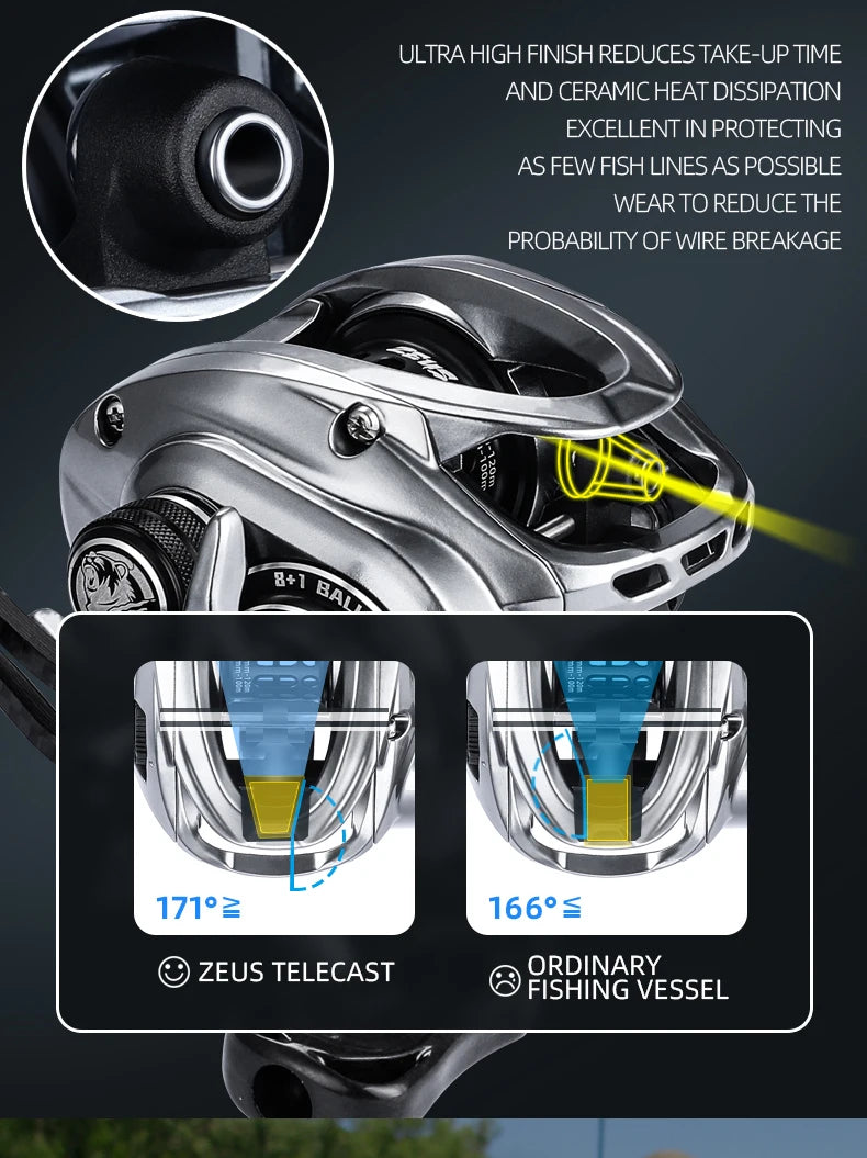 BEARKING Zeus series 9BB 135g - 4Kg Carbon Drag 7.1:1 High Speed Ratio