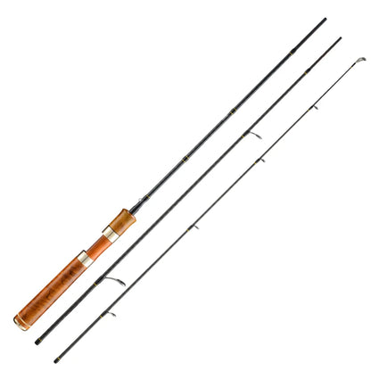 DJIANG Fuji Guides Trout Fishing Rod Spinning 1.8/1.98/2.1m L Fast Action Lure Rod Wooden handle Travel 3 Sections Portable Rod