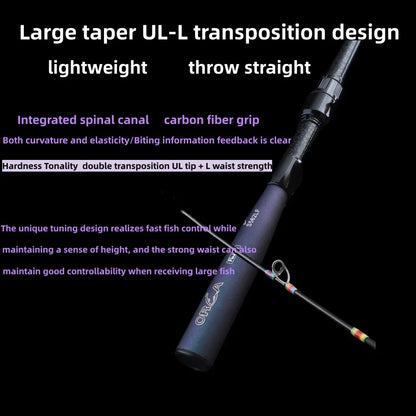 Mavllos Ocka Carp Fishing Rod Lure 1-8g Line 2-6lb Fast Light Carbon Solid UL Tip BFS Casting Rod Trout Fishing Spinning Rod