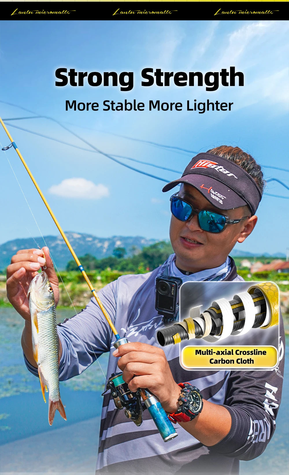 Histar Butterfly Customized Version Strength Crossline Carbon Cloth Lightweight Cork Handle BFS Spinning Baitcasting Fishing Rod