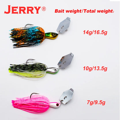 Jerry Dawn 1/4oz 3/8oz 1/2oz Chatterbait Bladejig Bass Fishing Lures Spinner Bait Silicone Skirts Vibration
