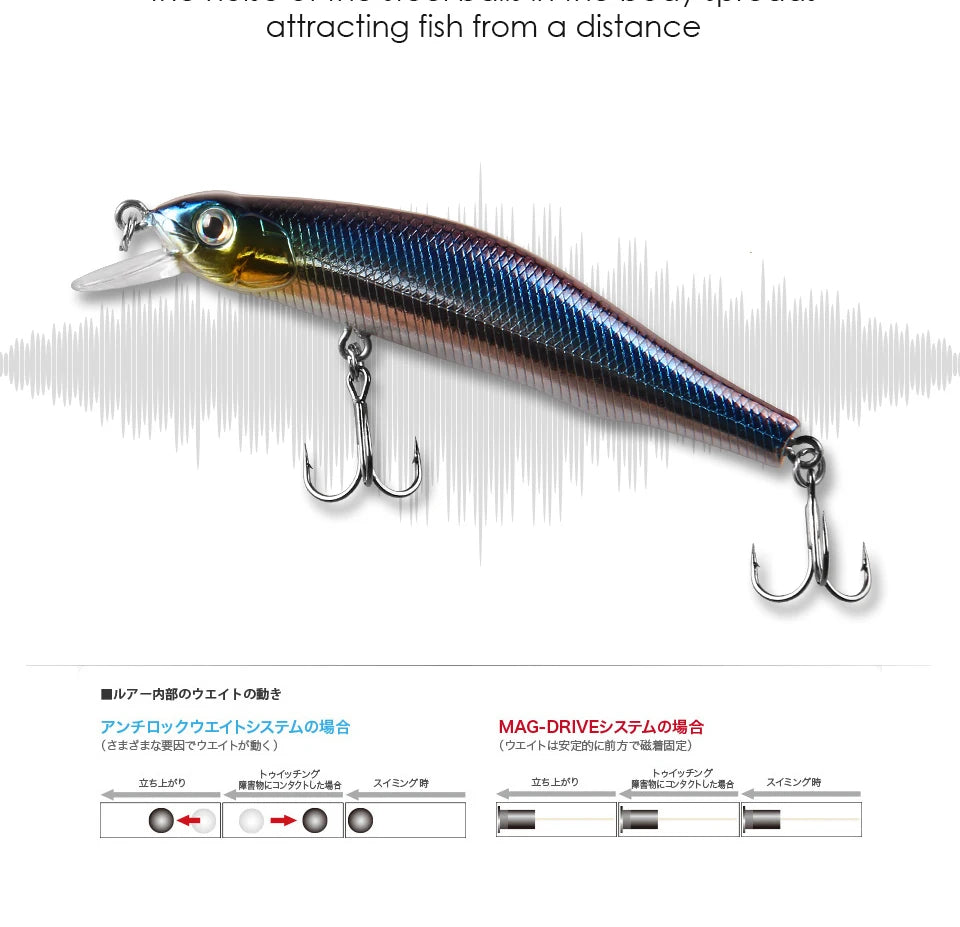 BEARKING 80mm 8.5g Professional Quality Magnet Weight Fishing Lures Minnow Crank Hot Model Artificial Bait Tackle