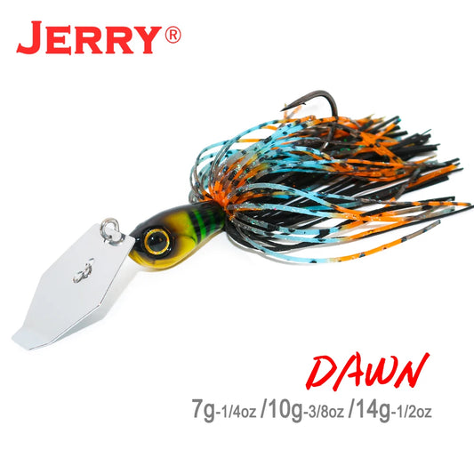 Jerry Dawn 1/4oz 3/8oz 1/2oz Chatterbait Bladejig Bass Fishing Lures Spinner Bait Silicone Skirts Vibration