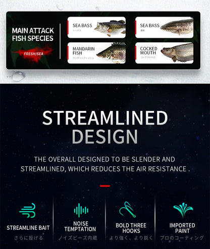 BEARKING PRO 80mm 9.9g slim minnow