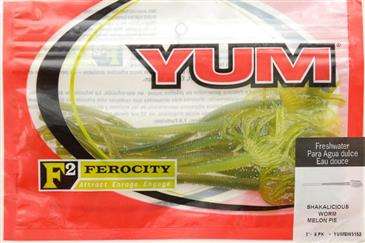 Yum Shakalicious Worm 5" F2 Melon Pie
